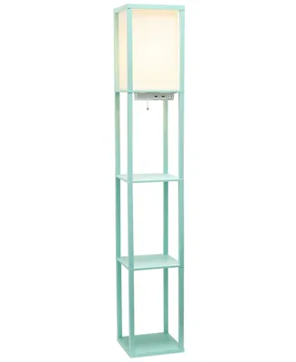Simple Designs Floor Lamp Etagere Organizer Storage Shelf