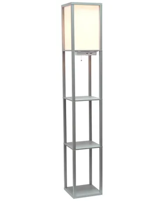 Simple Designs Floor Lamp Etagere Organizer Storage Shelf