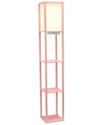 Simple Designs Floor Lamp Etagere Organizer Storage Shelf