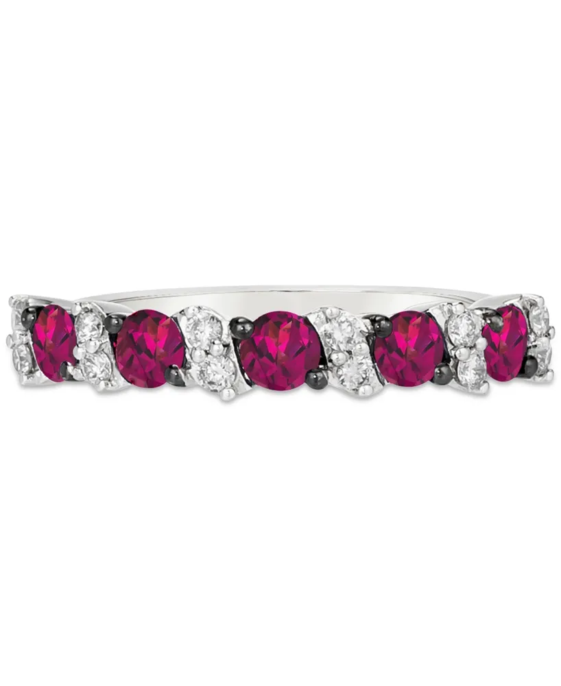 Le Vian Passion Ruby (1-1/20 ct. t.w.) & Nude Diamond (1/5 ct .t.w.) Band in 14k White Gold
