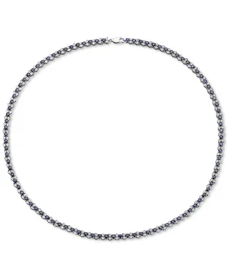 Effy Sapphire (9-7/8 ct. t.w.) & Diamond (7/8 ct. t.w.) All-Around 18" Statement Necklace in Sterling Silver