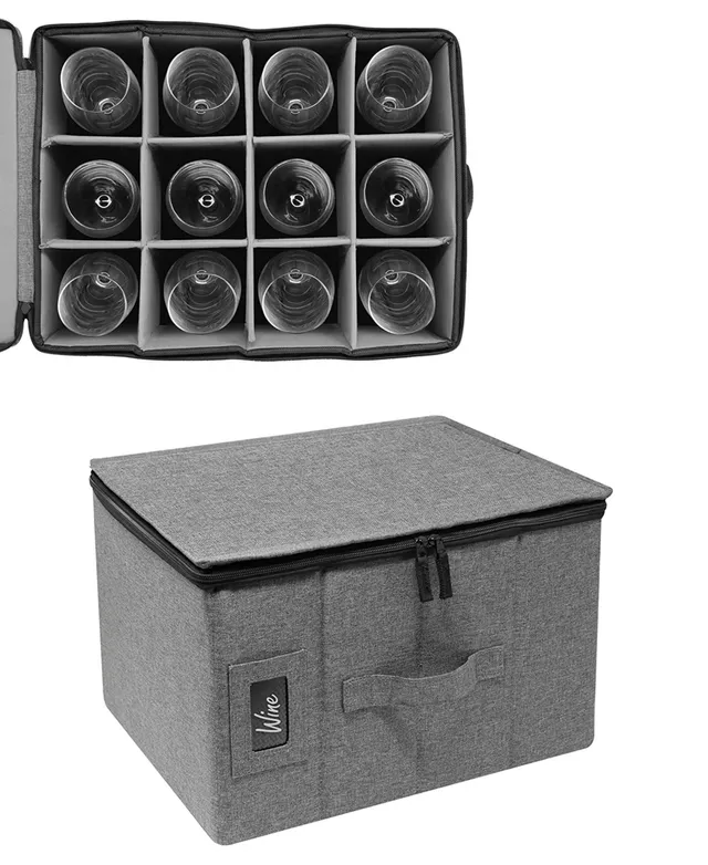 Wine Glasses Storage Box - Grey - On Sale - Bed Bath & Beyond - 34323461