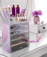 Sorbus Medium Tie-Dye Makeup Organizer Set - (3 Large / 4 Small Drawers/Top Tray)