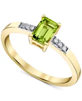 Peridot (5/8 ct. t.w.) & Diamond (1/20 ct. t.w.) Ring in 14k Gold