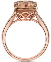 Effy Morganite (7-1/3 ct. t.w.) & Diamond (1/8 ct. t.w.) Ring in 14k Rose Gold