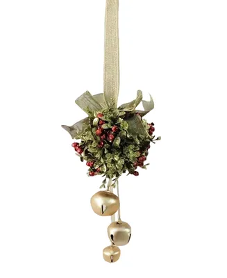 Ganz Kissing Krystals 5" Jingle Bell Door Decor Kiss Ball - Red, Green, Gold