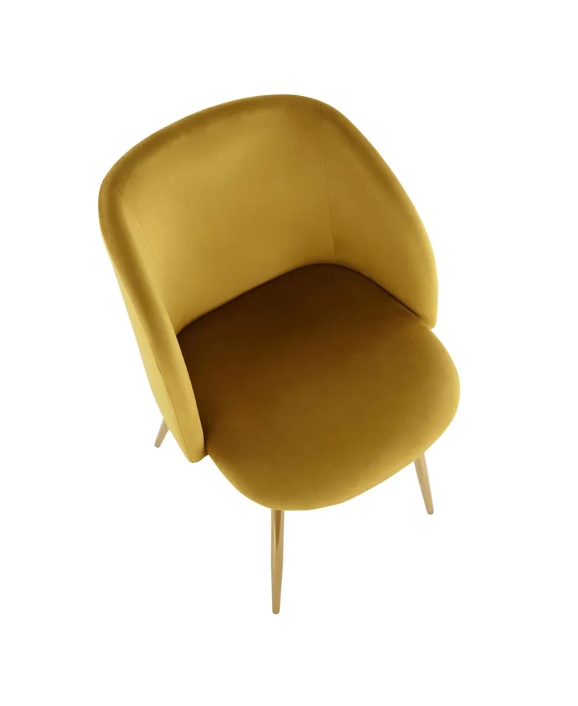 Fran Contemporary Chair, Set of 2 - Gold