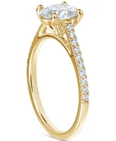 Portfolio by De Beers Forevermark Diamond Cathedral Solitaire Oval-Cut Pave Engagement Ring (5/8 ct. t.w.) in 14k Gold