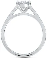 Portfolio by De Beers Forevermark Diamond Oval-Cut Cathedral Solitaire & Pave Engagement Ring (7/8 ct. t.w.) in 14k White Gold