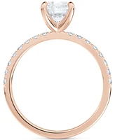 Portfolio by De Beers Forevermark Diamond Solitaire Round-Cut Pave Engagement Ring (3/4 ct. t.w.) in 14k White or Rose Gold