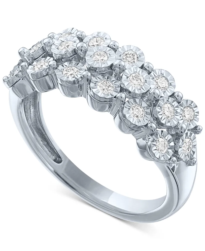 Forever Grown Diamonds Lab-Created Diamond Cluster Ring (1/2 ct. t.w.) in Sterling Silver