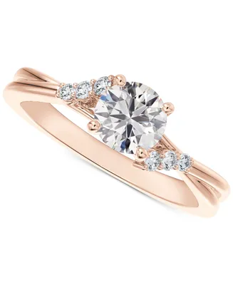 Portfolio by De Beers Forevermark Diamond Round-Cut Twisted Band Engagement Ring (1/2 ct. t.w.) in 14k Rose Gold