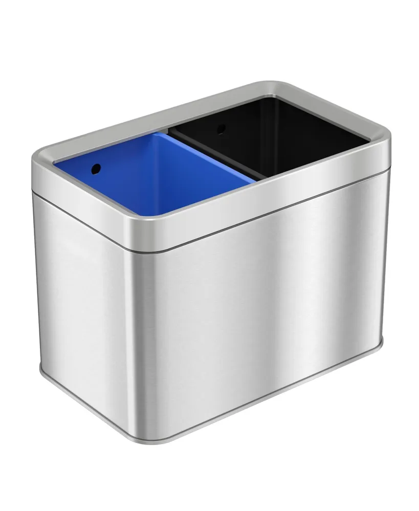 iTouchless Dual-Compartment 5.3 Gallon / 20 liter Open-Top Trash Can