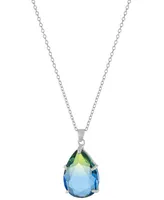 Giani Bernini Color Crystal Pear Pendant Necklace in Sterling Silver, 16" + 2" extender, Created for Macy's