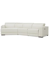 Closeout! Jenneth 3-Pc. Leather Sofa with 2 Power Motion Recliners and Cuddler, Created for Macy's