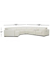 Closeout! Jenneth -Pc. Leather Sofa with 2 Power Motion Recliners and Cuddler