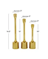 CosmoLiving by Cosmopolitan Candle Holder, Set of 3 - Gold