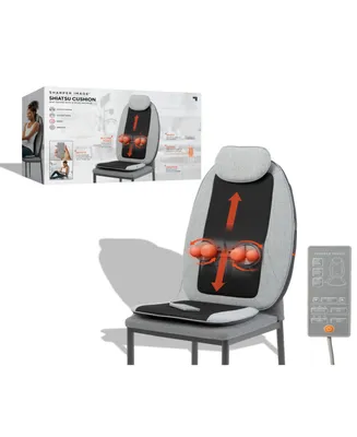 Sharper Image Massage Seat Topper 4-Node Shiatsu with Heat & Vibration