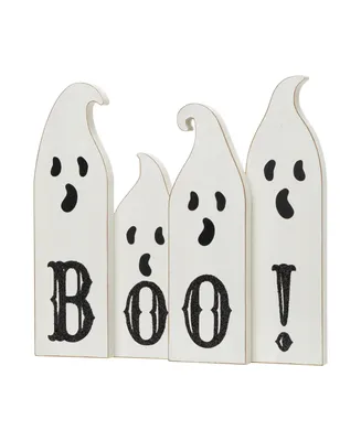 Glitzhome 12" L Halloween Wooden Ghost Table Decor