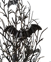 Glitzhome 20" Halloween Lighted Bats Table Top Tree
