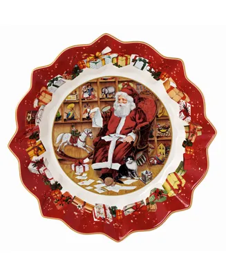 Villeroy & Boch Toy's Fantasy Large Round Bowl, Santa Reads Wish Lists