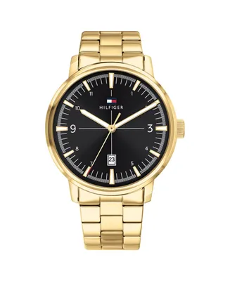 Tommy Hilfiger Men's Gold Plated Stainless Steel Bracelet Watch, 44mm, Created For Macys - Gold