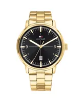 Tommy Hilfiger Men's Gold Plated Stainless Steel Bracelet Watch, 44mm, Created For Macys - Gold