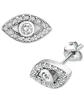 Giani Bernini Cubic Zirconia Evil Eye Stud Earrings in Sterling Silver, Created for Macy's