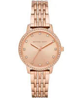 Michael Kors Women's Melissa Rose Gold-Tone Stainless Steel Bracelet Watch 35mm