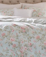 Laura Ashley Madelynn Cotton Revesible 3-Pc. Duvet Cover Set, Full/Queen