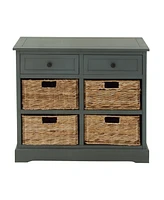 Country Rectangular and Leaf 4 Basket Cabinet