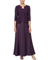 Alex Evenings Lace Jacket & Lace-Top Gown