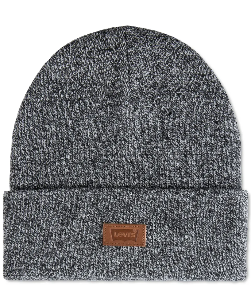 Levi's All Season Comfy Leather Logo Patch Hero Beanie