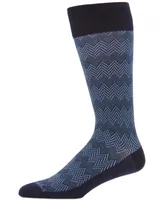 Perry Ellis Portfolio Men's Herringbone Moisture-Wicking Dress Socks