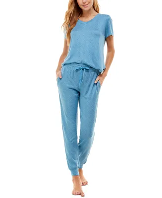 Roudelain V-Neck T-Shirt & Jogger Pants Pajama Set