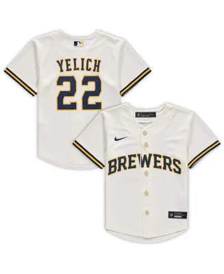 Toddler Boys and Girls Christian Yelich Cream Milwaukee Brewers Home Replica Player Jersey
