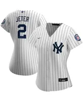 Women's Derek Jeter White and Navy New York Yankees 2020 Hall of Fame Induction Home Replica Player Name Jersey