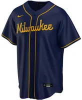 Men's Christian Yelich Navy Milwaukee Brewers Alternate Replica Player Jersey