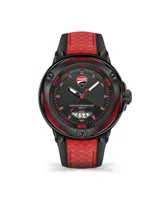 Ducati Corse Men's Partenza Black and Red Silicone Strap Watch 49mm