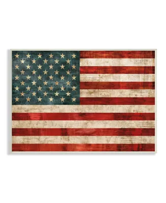 Stupell Industries Us American Flag Wood Textured Design Wall Plaque Art, 10" x 15" - Multi