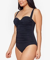 Bleu by Rod Beattie Kore Shirred Bandeau One-Piece Swimsuit