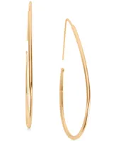 Lucky Brand Gold-Tone Threader Hoop Earrings