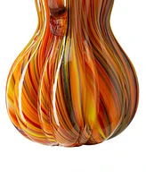 Glitzhome Multi Striped Glass Pumpkin Gourd, Set of 3