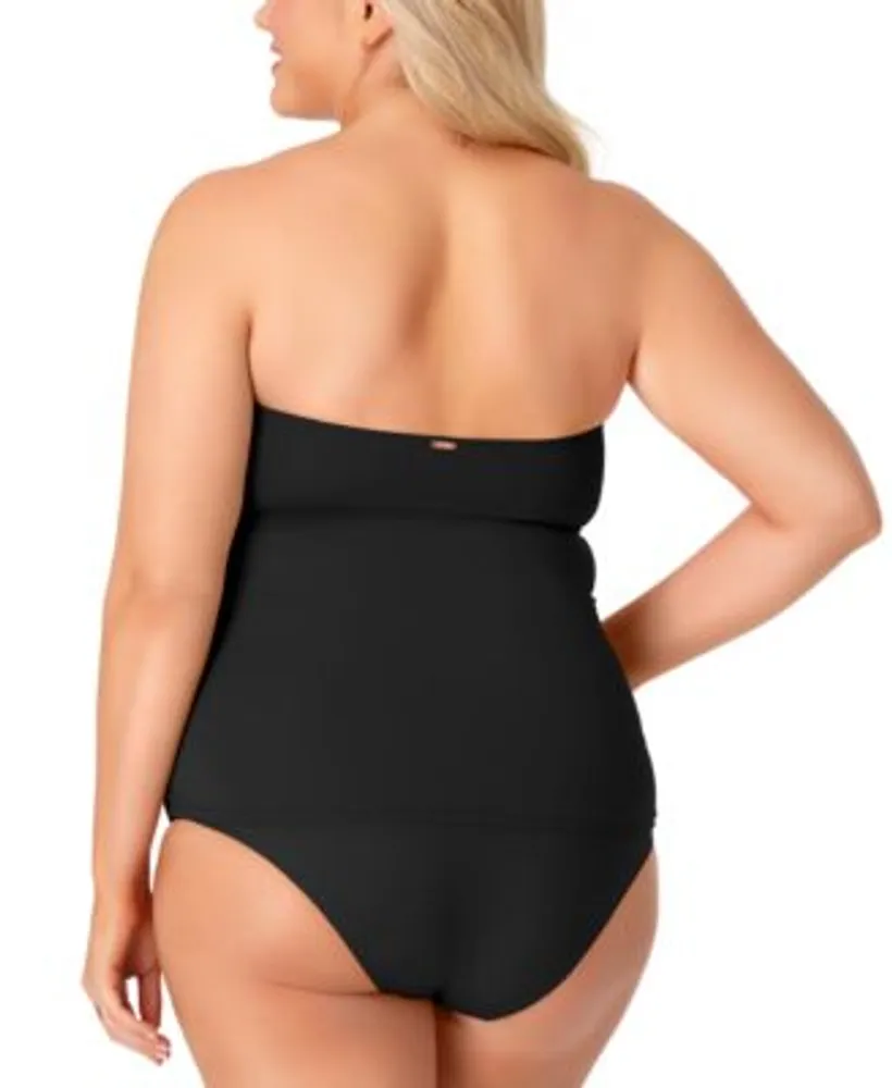 Anne Cole Trendy Plus Size Twisted Tankini High Waist Bottoms