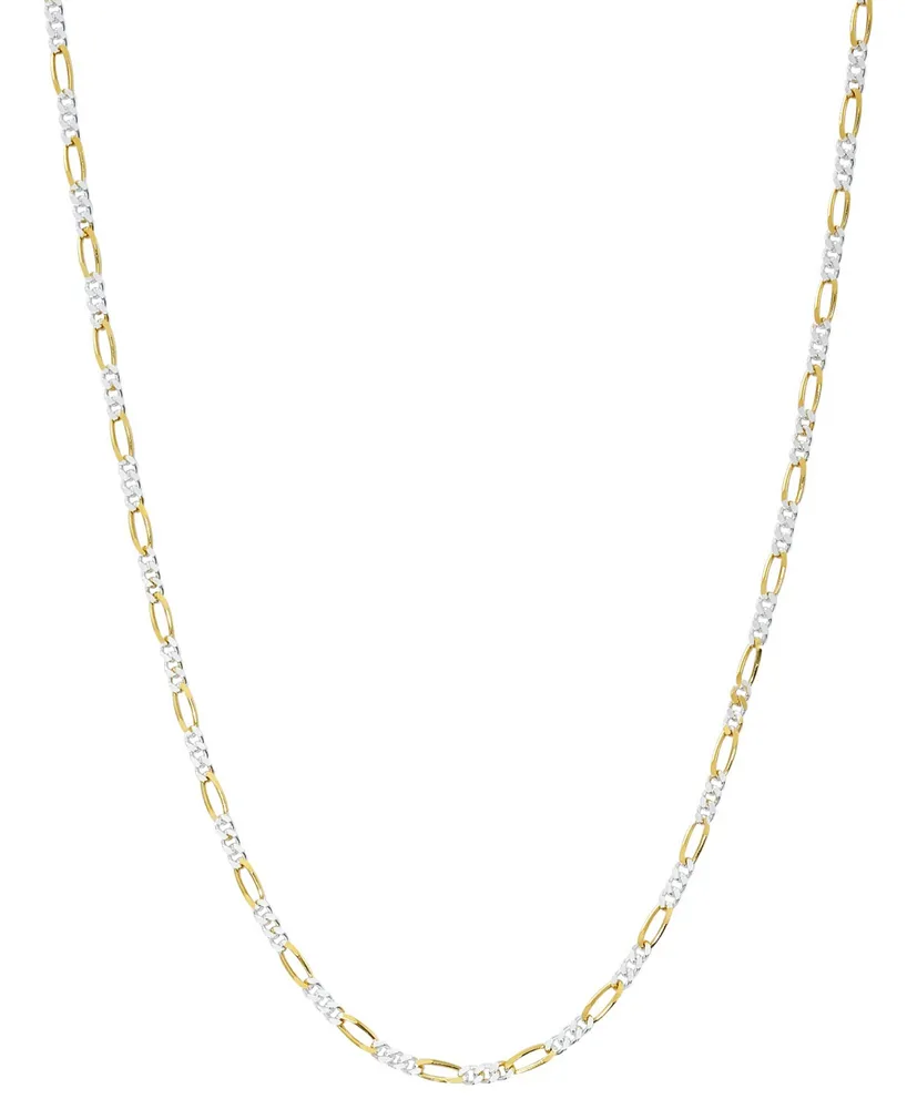 Giani Bernini Figaro Link 18" Chain Necklace in Sterling Silver & 18k Gold-Plated, Created for Macy's - Two