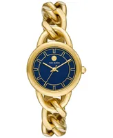 Tory Burch Women's Gold-Tone Stainless Steel Link Bracelet Watch 32mm
