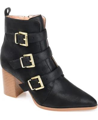 Journee Collection Women's Winsley Buckle Straps Booties