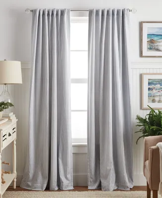 Martha Stewart Collection Ticking Stripe Panel Pair, 84", Created For Macy's