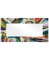 Rock Star I" Rectangular Beveled Mirror on Free Floating Printed Tempered Art Glass.