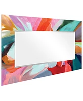 Empire Art Direct Rectangular Beveled Mirror on Free Floating Reverse Printed Tempered Art Glass - 72" x 36"